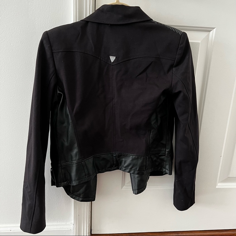 Guess black moto jacket with faux leather - Picture 8 of 13